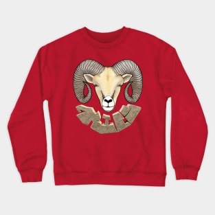 Front and Back Aries The Ram Crewneck Sweatshirt